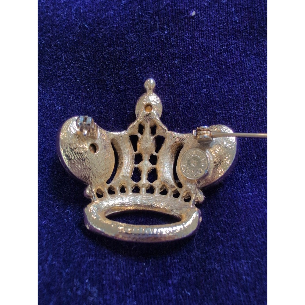 Vintage Crown Butler & Wilson B&W Multi-Color Rhinestone Brooch Pin - Picture 4 of 5